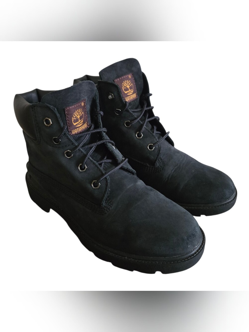 Timberland Junior 6-Inch Classic Waterproof Boot Big Boy Sz 4 Black Nubuck 10910